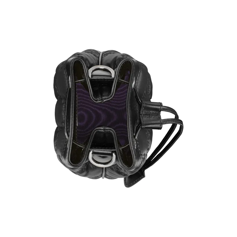 GUCCI GG Matelassé Nylon Leather Bucket Bag, Shoulder Bag, Crossbody Bag Mini Women's Black-6