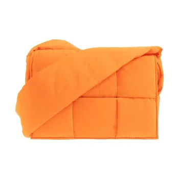 Bottega Veneta Padded Tech Cassette Fabric Shoulder Bag Crossbody Bag Small Size Men's Orange