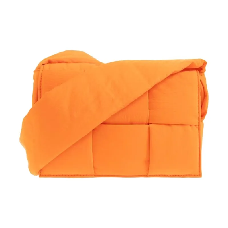 Bottega Veneta Padded Tech Cassette Fabric Shoulder Bag, Crossbody Bag Trumpets Men's Orange-0