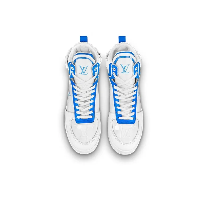 LOUIS VUITTON Boombox Ankle Sneakers 'White Blue' Women's-4
