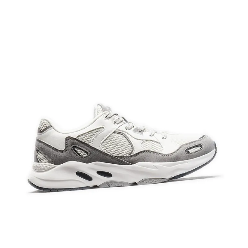 XTEP Cushioning Anti Slip And Wear Resistant Low Top Chunky Sneakers Men's White Gray-1