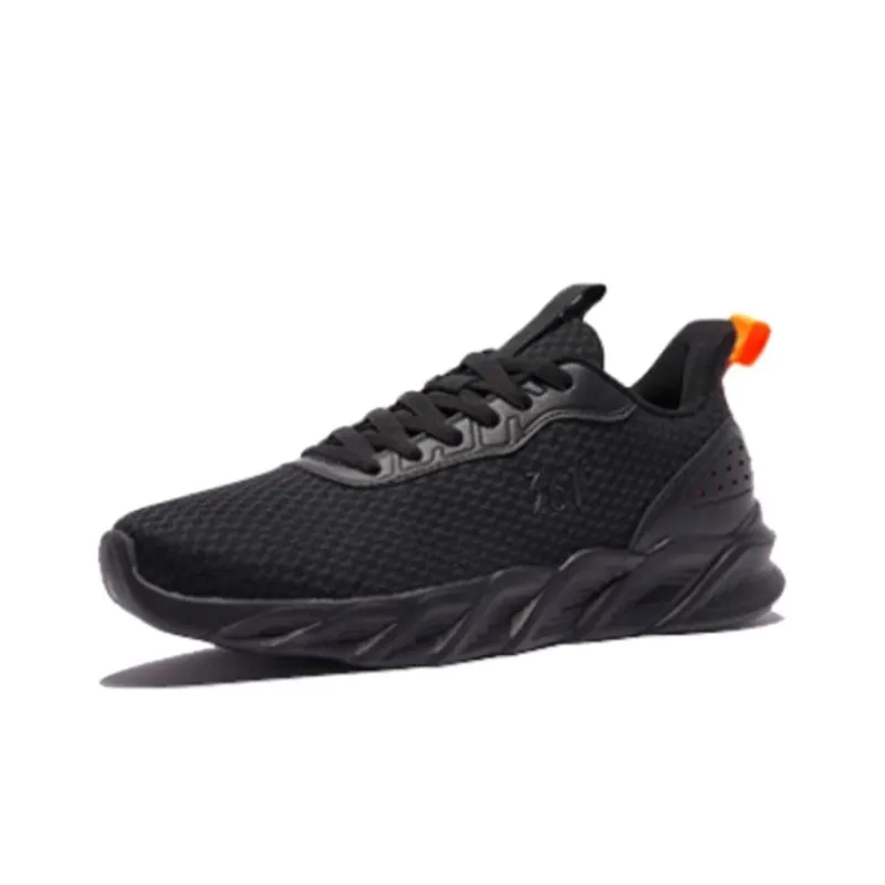 361° Cushioning Slip Resistant Low Top Running Shoes Men's Black Orange-2