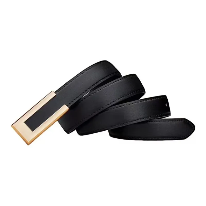 AUGTARLION French Vintage Buckle Skirt Accessories Metal Buckle Leather Belts Women's Black/Brown Width  2.4cm-1