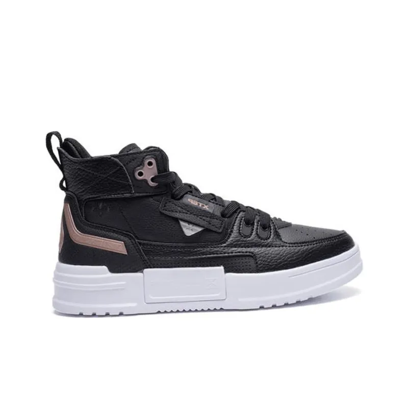 XTEP Reverse War 3.0 Coverage Lightweight Breathable High Top Skateboard Shoes Women's Black-1