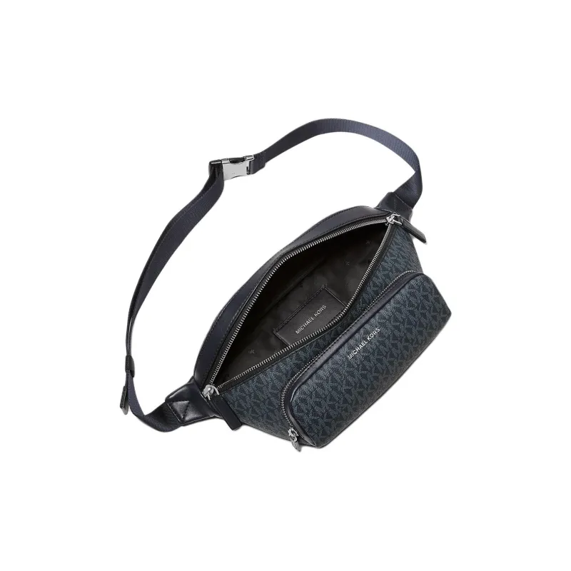 MICHAEL KORS MK Cooper Coated Canvas Fanny Pack Men's Marine Blue & Black-2