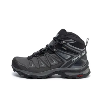 SALOMON Cushioning Wear-Resistant High-Top Outdoor Shoes Unisex Gray Black