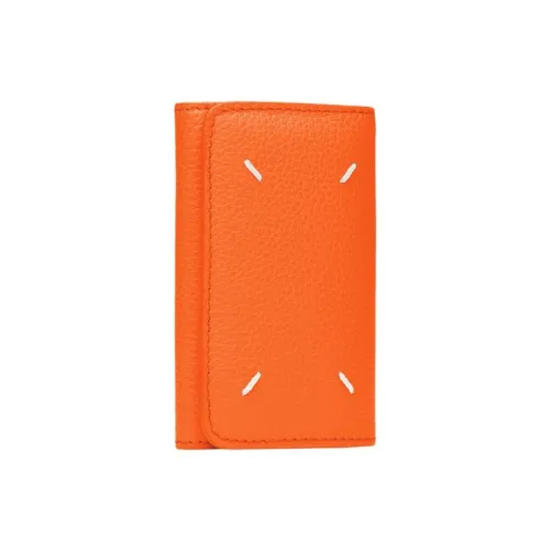 Maison Margiela Calfskin Key Pouch Unisex Papaya Orange