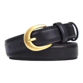 AUGTARLION Minimalist Style Advanced Luxe Suit Trouser Leather Belts Women's Black/Brown Width  2.4cm