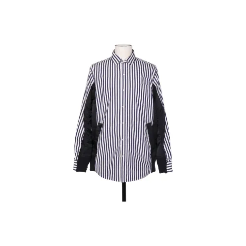 Sacai Shirts Men Navy Stripes