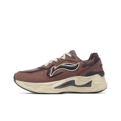 LI-NING 1990 Lava Casual Shoes Women's Low-Top Cinnamon Brown/Sparrow Brown