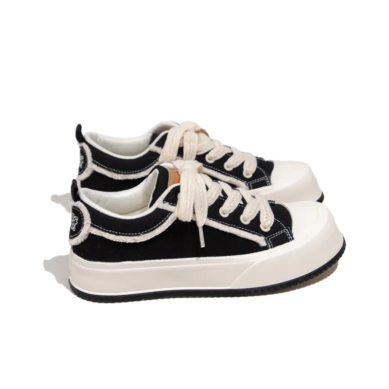 Feiyue Anti Slip Wear Resistant Low Top Canvas Shoes Women's Black-3
