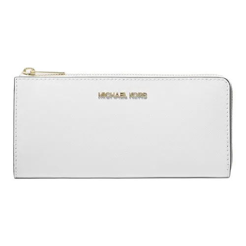 MICHAEL KORS Jet Set Saffiano Leather Wallet Large Size Women's Optical White