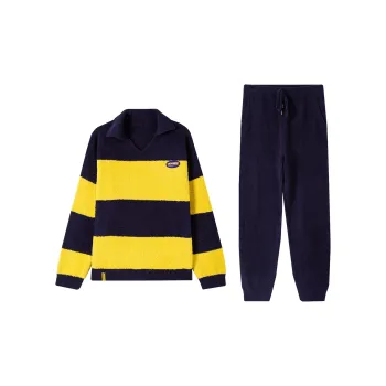 JOCKEY Pajama Set Men's Yellow Blue Stripes