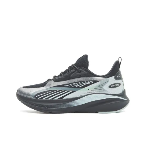 Erke Cushioning Anti Slip Wear Resistant Breathability Low Top Casual Running Shoes Women's Black Blue