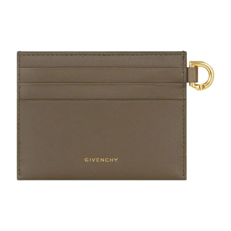 GIVENCHY 4G Cow Leather Card Clip Card Holder Women's Taupe-1