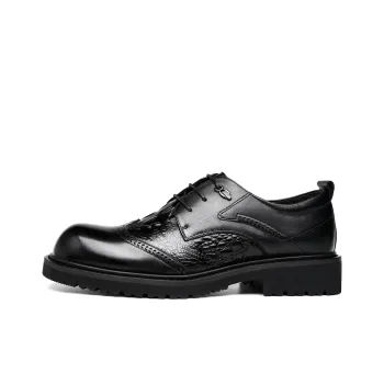 FAPAI Dress Shoes Men Low-Top Black