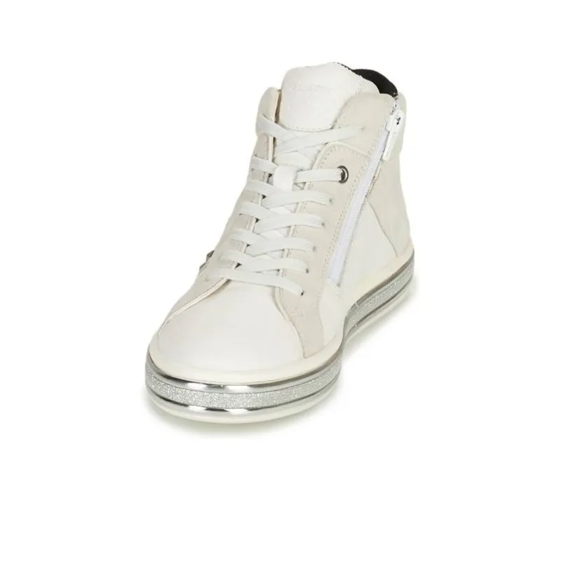 GEOX Leelu B Abrasion Resistant High Top Skateboard Shoes Women's White-7