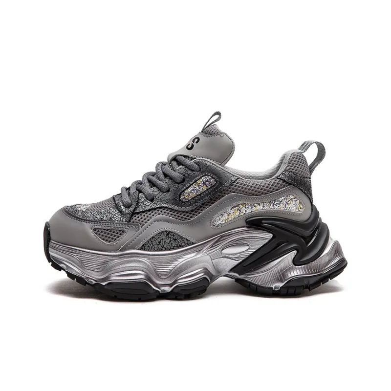 CHOVO Slip-Resistant Breathable Lightweight Chunky Sneakers 6cm Women's-0