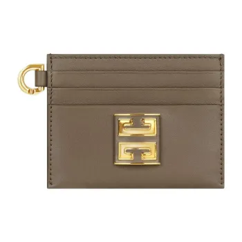 GIVENCHY 4G Cow Leather Card Clip Card Holder Women's Taupe