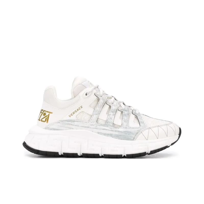 VERSACE Trigreca Glitter Sneaker White Gold Women's-1