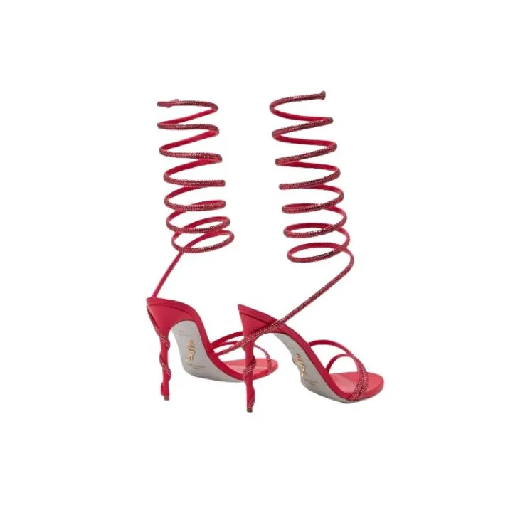 RENE CAOVILLA One Strap Sandals 10.5cm Women's Red-3