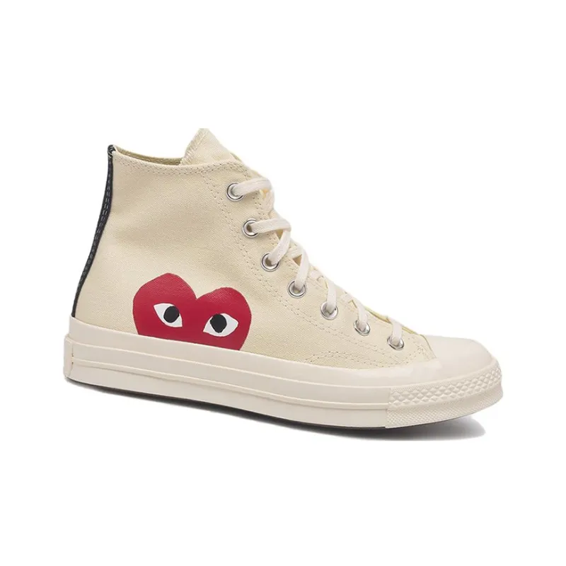 CDG High Top Skateboard Shoes Men's Beige-3