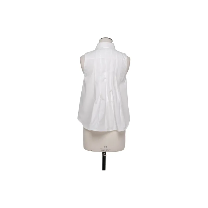 Sacai Pleated Flared Hem Sleeveless Shirt-1
