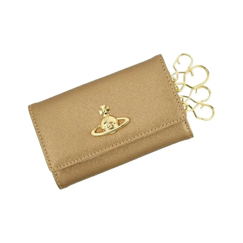 Vivienne Westwood Leather Key Pouch Unisex Gold-2
