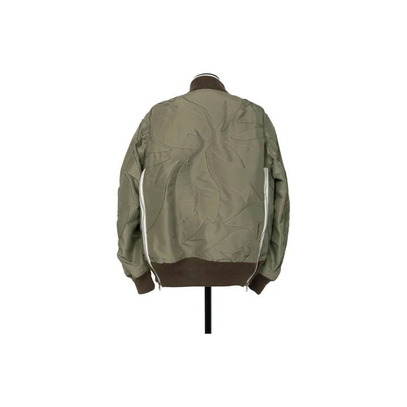 Sacai Patchwork Zipped Bomber Jacket-1