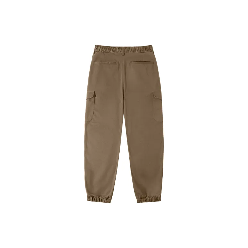 CAMEL Loose Fit Elastic Cuff 100% Cotton Yamamoto Basic Versatile Casual Outdoor Cargo Pants Men's-6