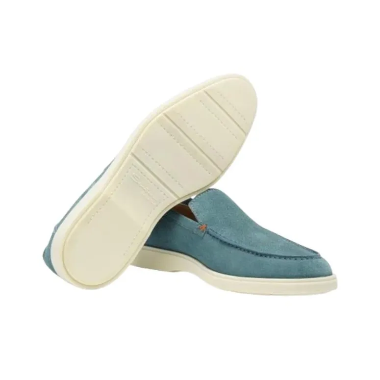 Santoni Almond toe Suede Loafers-4