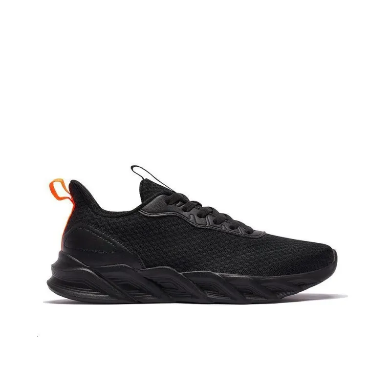361° Cushioning Slip Resistant Low Top Running Shoes Men's Black Orange-1