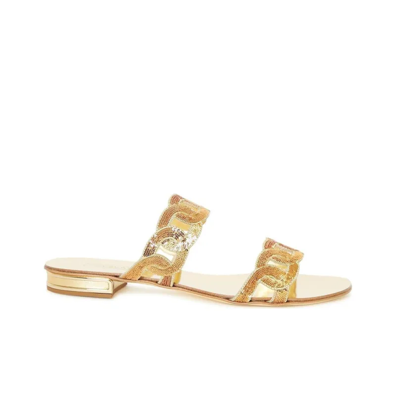 Casadei Slide Slippers Women's Gold-1