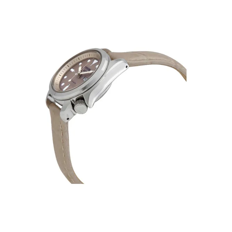 SEIKO Seiko5 Automatic Mechanical Movement Cowhide Strap Watch Women's Watch Coffee Watch Dial-1