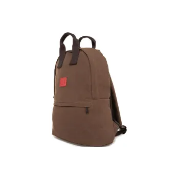 Manhattan Portage Wax-Treated Nylon Backpack Unisex Dark Brown