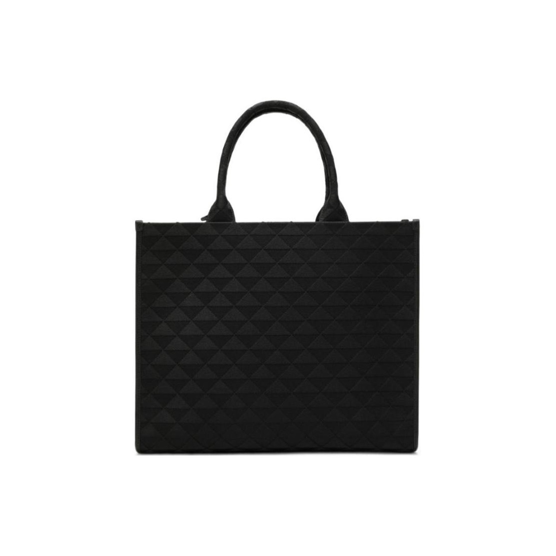 バッグ・カバンその他 Prada Large black perforated leather shopping bag Prada Black Saffiano Leather Perforated Boston Bag