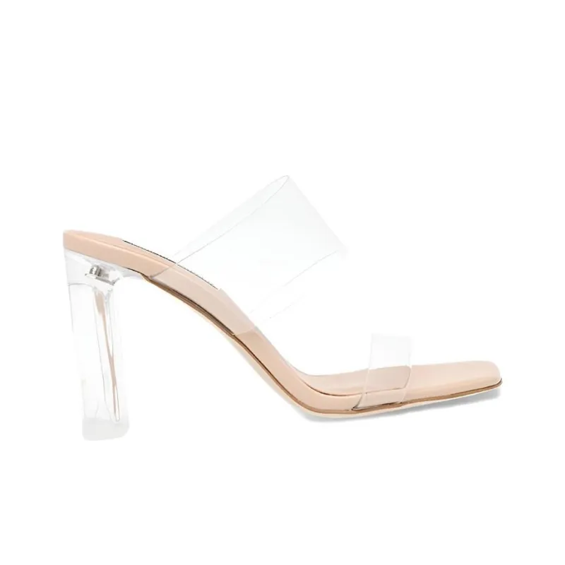 STEVE MADDEN Clear Double Strap Heeled Sandals-1