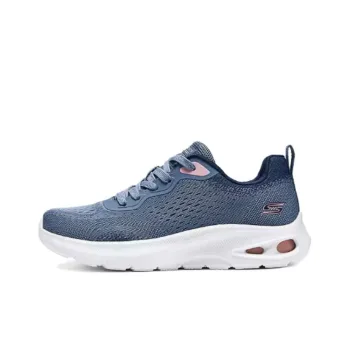 Skechers Anti Slip Wear Resistant Low Top Running Shoes Women's Gray Blue