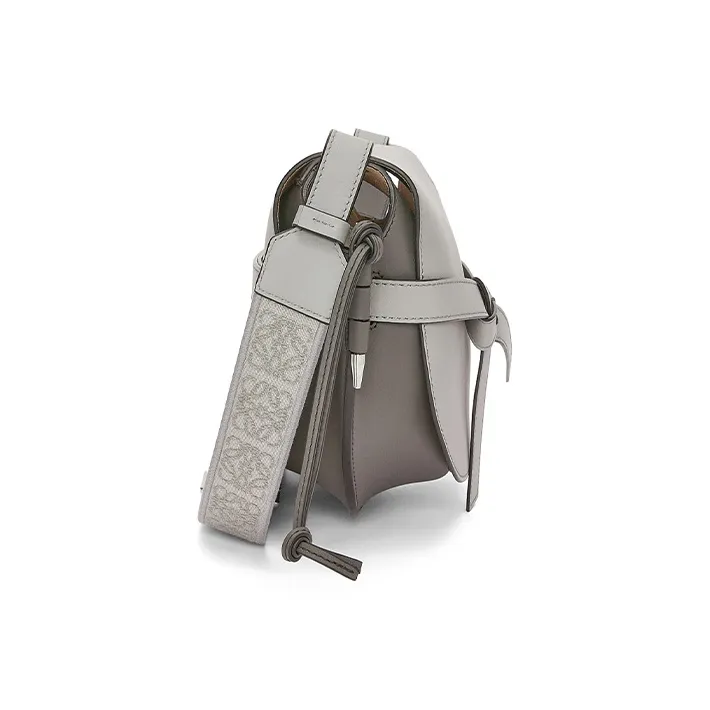 LOEWE Gate Cow Leather Crossbody Bag Shoulder Bag Unisex Gray-3