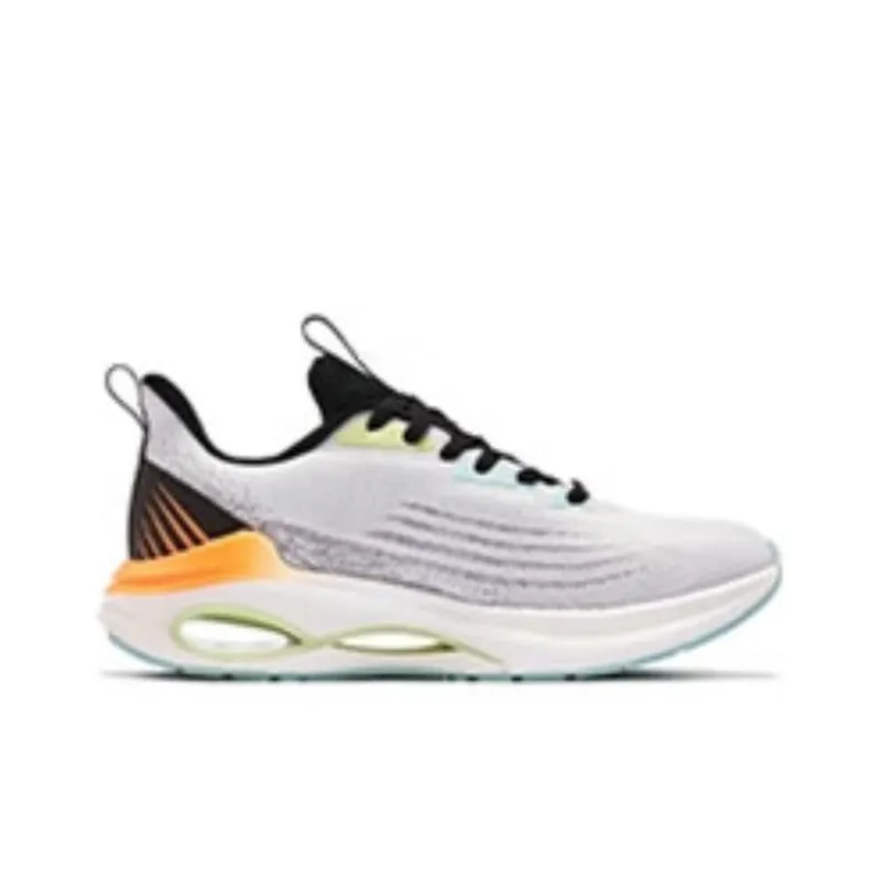 QIAODAN Shock Absorbers With Slip Resistant Features Low Top Running Shoes Men's White Blue-1
