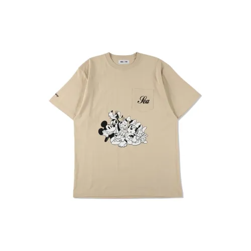 WIND AND SEA Disney T-Shirts Unisex Yellow