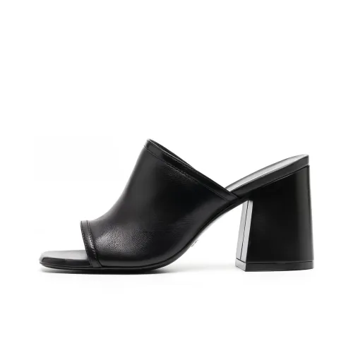 stuart weitzman 90mm Block-heel Leather Mules