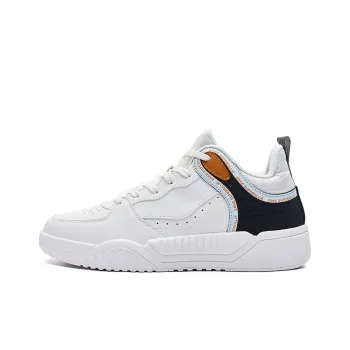 Erke Iridescent White Wear resistant And Lightweight Low Top Skateboard Shoes Men's White Black