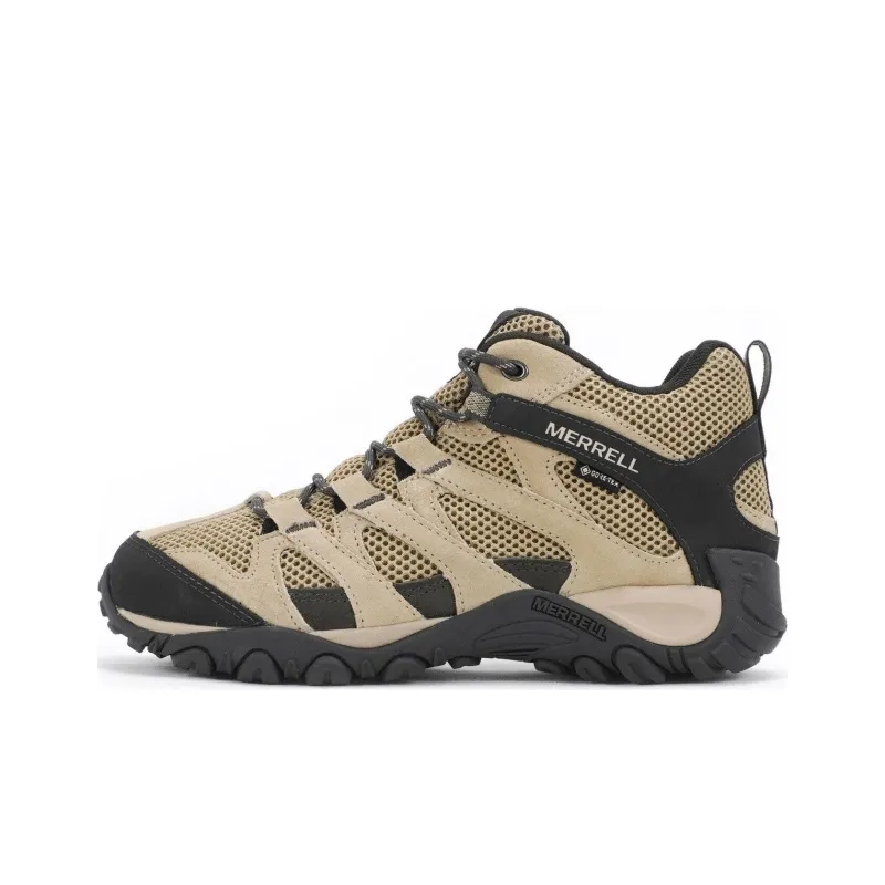 MERRELL Alverstone Anti-Slip Wear-Resistant High-Top Hiking Shoes Women's Milk Tea Brown-0