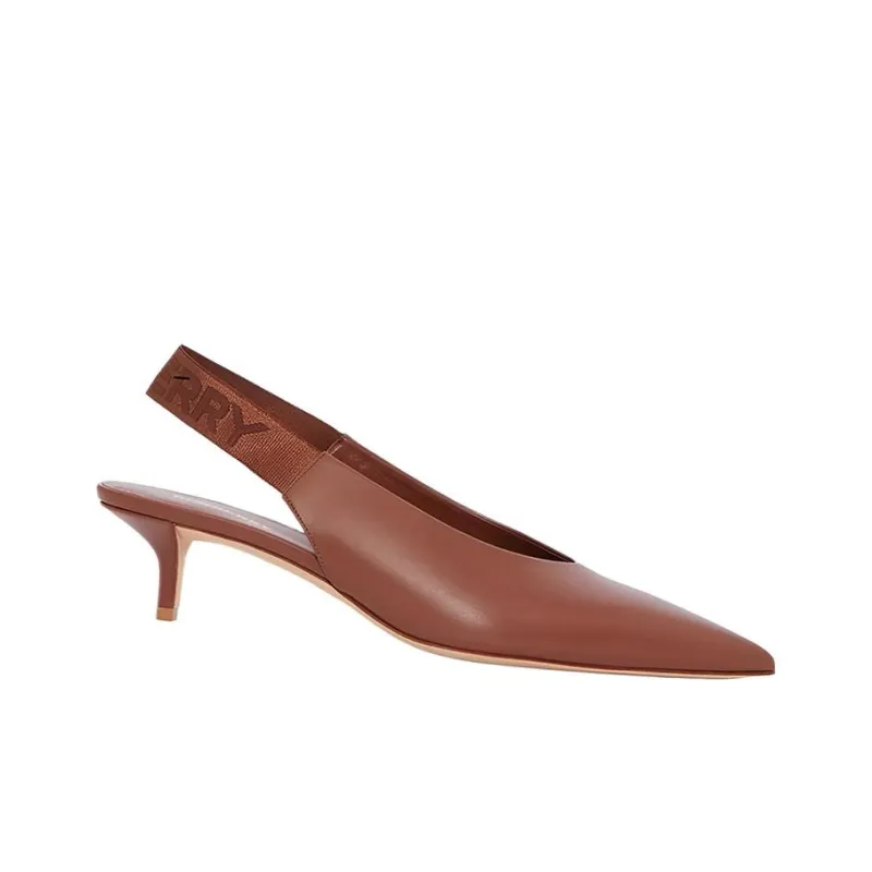 Burberry Chisel Slim Heel Mary Jane Shoes Women's Tan-1