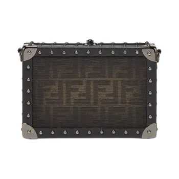 FENDI Fabric Box Bag Phone Case Shoulder Bag Crossbody Bag Men's Brown