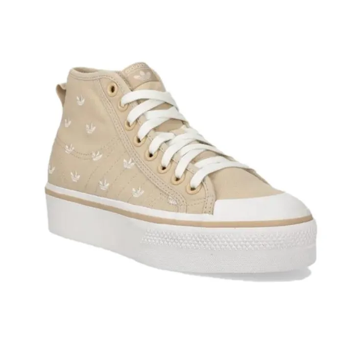 Nizza Women's Adidas Originals Platform Mid 'Beige Trefoil Monogram'-1