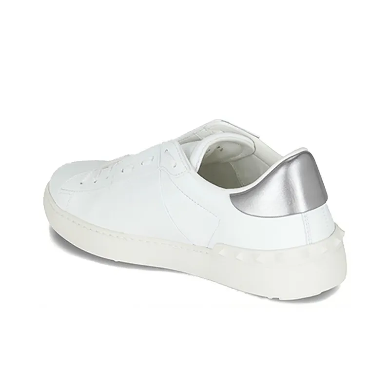 Valentino Open Low Top Stylish Skateboarding Shoes Men's White Silver-2