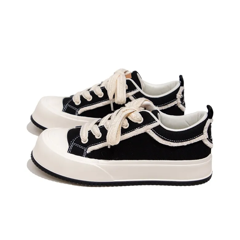 Feiyue Anti Slip Wear Resistant Low Top Canvas Shoes Women's Black-2