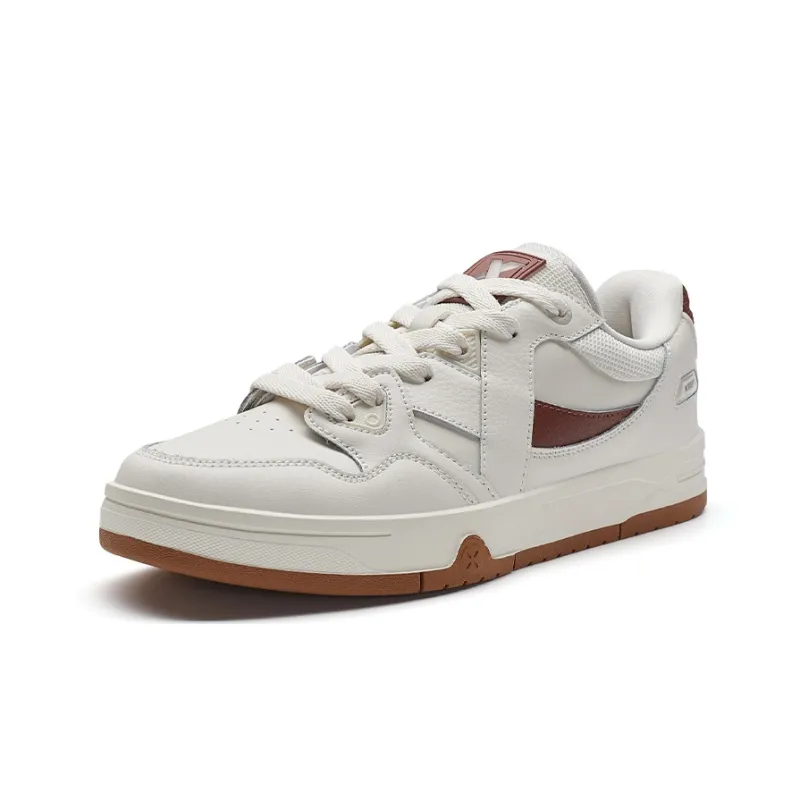 XTEP MAXX1.0 Skateboard Shoes Men Low Top White Sand Gray/Vintage Red-2